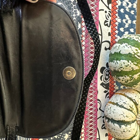 Bally Black Suede and Lizard Embossed Crossbody, Vintage, EUC - Picture 10 of 13